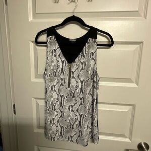 Express Black and White Snake Print Top